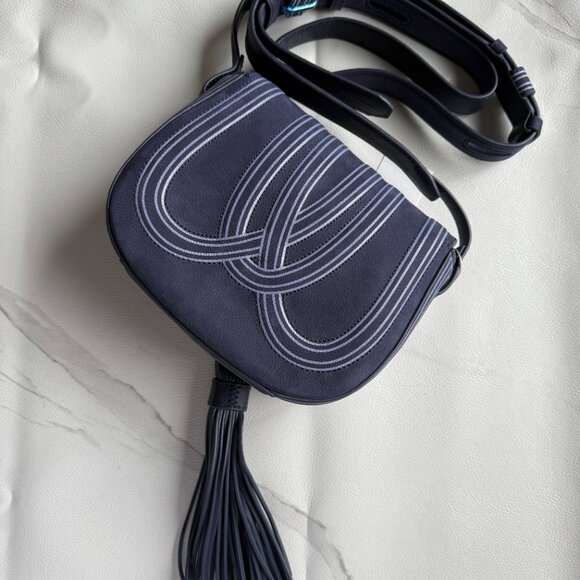 'Mini' Tassel Leather Saddle Bag - Picture 4 of 5